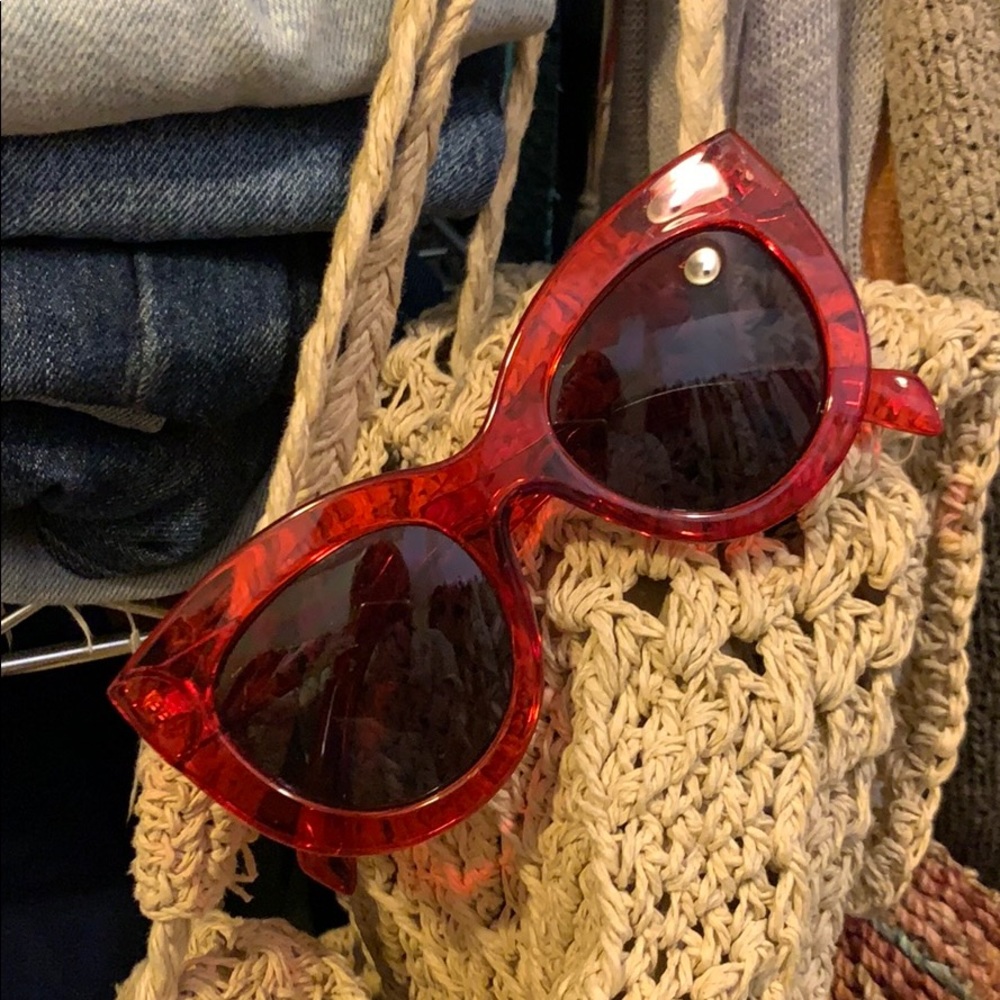 Free People Red sunglasses